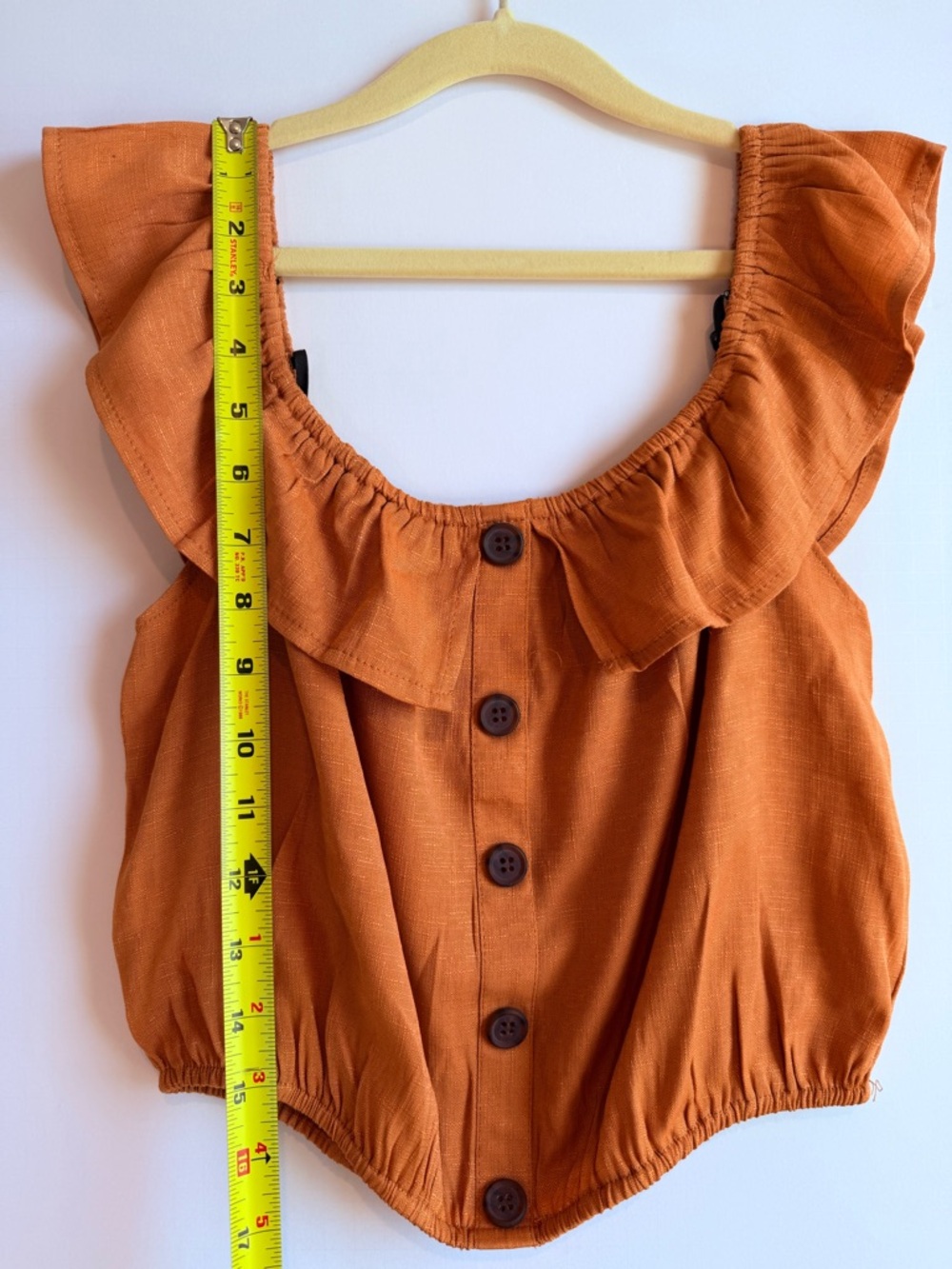 Forever 21 Rust Orange Ruffle Button-Front Camisole - Picture 5 of 6